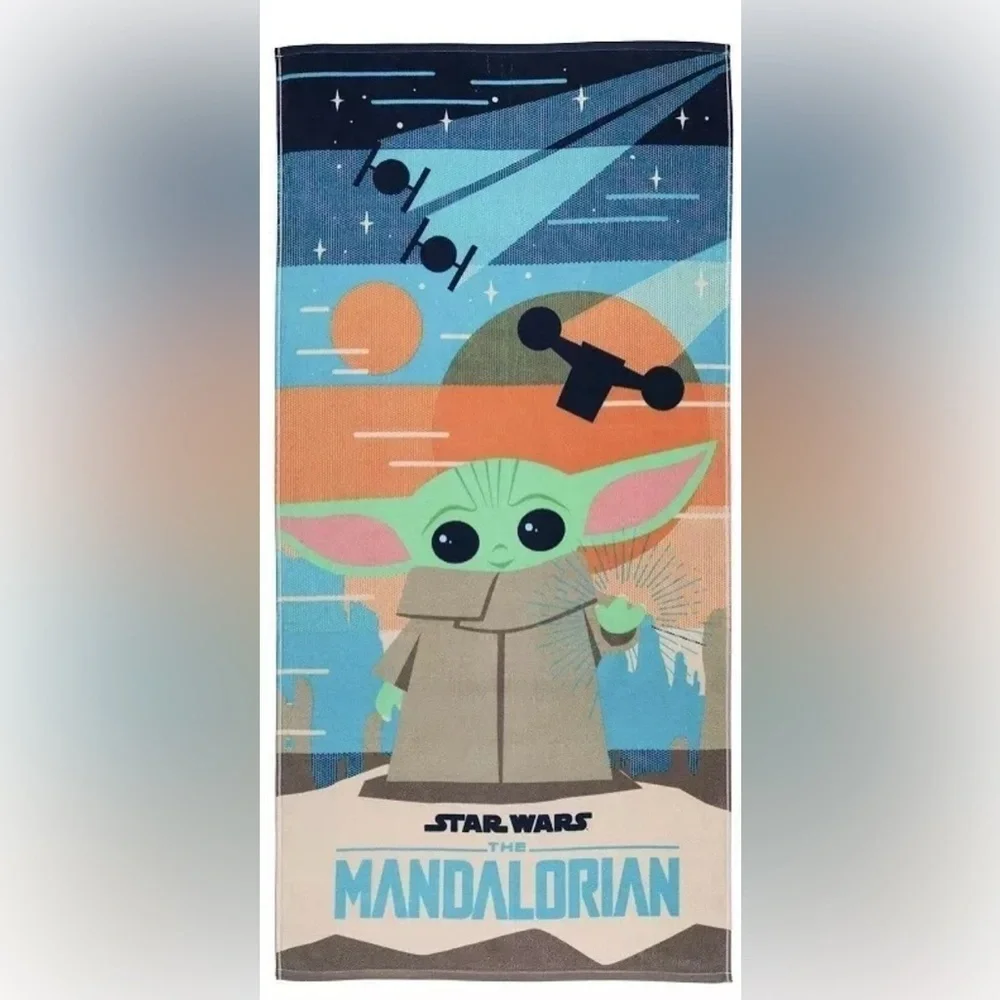 Disney Star Wars Mandalorian Grogu Beach Towel The Big One Cotton 28x58
